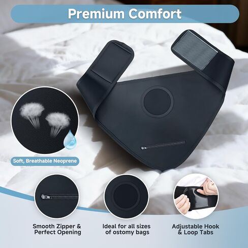 Stealth Ostomy Support Belt with Inner Pocket | Breathable Colostomy Bag Cover for Men & Women | Inconspicuous Hernia Support Wrap for Sports, Running & Daily Use (L) in Kuwait