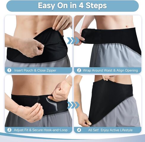 Stealth Ostomy Support Belt with Inner Pocket | Breathable Colostomy Bag Cover for Men & Women | Inconspicuous Hernia Support Wrap for Sports, Running & Daily Use (L) in Kuwait