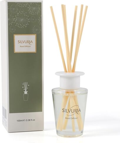 مجموعة ناشر أعواد الروائح المعطرة بالياسمين الأبيض، 100 مل (3.38 أونصة) من الزيت العطري و6 أعواد من القصب، عطر طويل الأمد للمنزل والحمام وغرفة النوم، هدية مثالية للتدفئة بالمنزل الجديد، معطر للغرفة in Kuwait