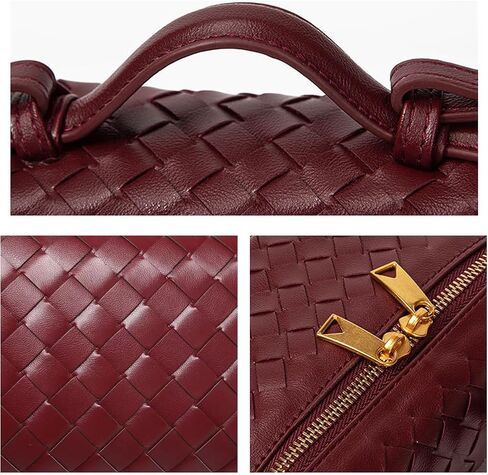 Evening Woven Handbag for Women PU Leather Clutch Purses Removable Strap Shoulder Bag Fashion Crossbody Tote Bag (Beige) in Saudi Arabia