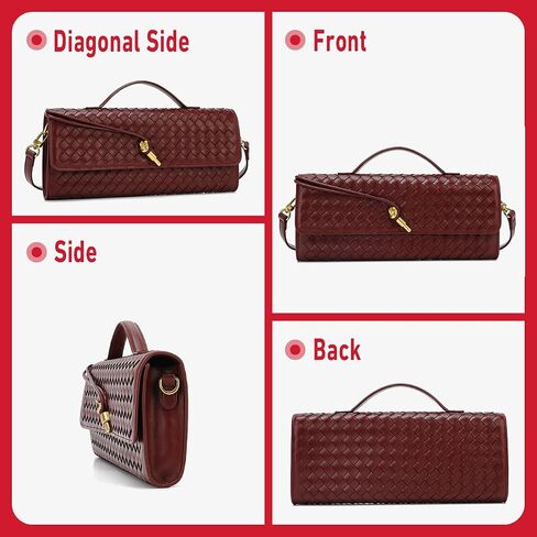 Evening Woven Handbag for Women PU Leather Clutch Purses Removable Strap Shoulder Bag Fashion Crossbody Tote Bag (Beige) in Saudi Arabia