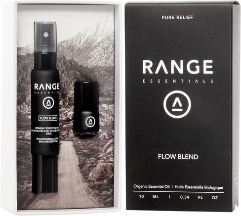 Range Essentials Flow Blend Essential Oil Sproller, Aromatherapy, Peppermint Lavender, Mini Travel Size, Portable Roll-On, Muscle Soothing, On-The-Go, Purse-Friendly, Spa, 10mL (0.34oz) in Saudi Arabia