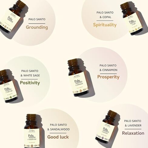 Palo Santo Essential Oil Diffuser Blend Gift Set by Aromafume | 6 x 10ml / 0.33 fl oz l Aromatherapy Oil for Smokeless Smudging | Natural Air freshners for Home | Spiritual Meditation Accessories in Saudi Arabia