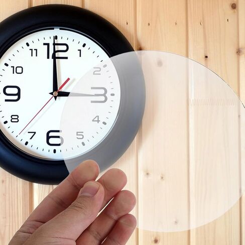 Garneck Round Convex Clock Dome Glass Replacement Scratch-Resistant DIY Clock Glass Cover with Precision Sealed Edges for Home Decor in Kuwait