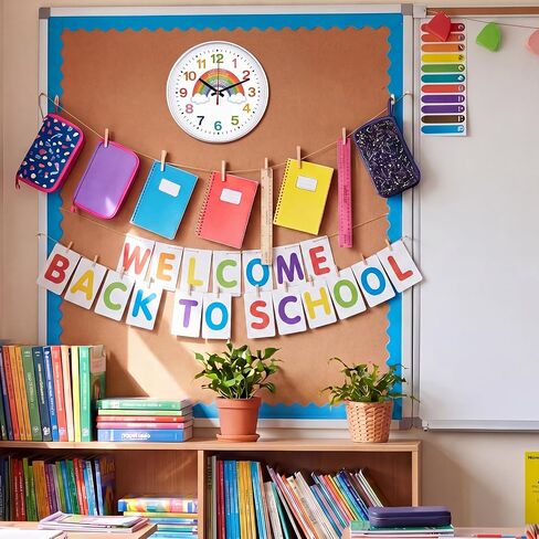 Gerrii Rainbow Wall Clock 8 Inch Learning Teaching Time Colorful Clock Silent Non Ticking Battery Operated for Classroom Bedroom School Homeschool Battery Operated Glass Lens in Kuwait