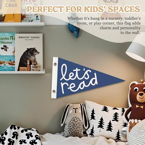 Classroom Reading Corner Decor Pennant Banners Flags,Let's Read Felt Banner Wall Hanging for Read Corner Nook,Library,Playroom,Children's Room Decor 7.4x14 Inch in Saudi Arabia