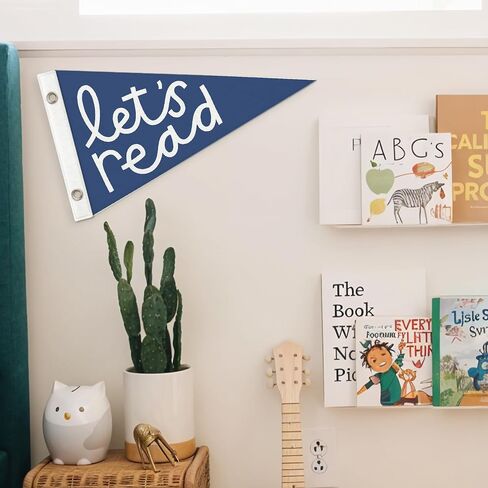 Classroom Reading Corner Decor Pennant Banners Flags,Let's Read Felt Banner Wall Hanging for Read Corner Nook,Library,Playroom,Children's Room Decor 7.4x14 Inch in Saudi Arabia