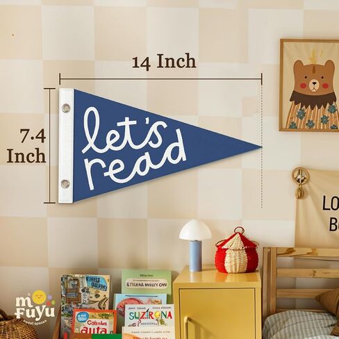 Classroom Reading Corner Decor Pennant Banners Flags,Let's Read Felt Banner Wall Hanging for Read Corner Nook,Library,Playroom,Children's Room Decor 7.4x14 Inch in Saudi Arabia