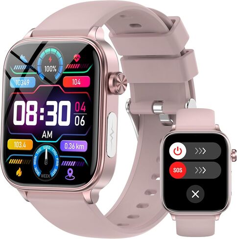 ساعة ذكية للنساء الرجال (الإجابة/الاتصال الهاتفي) 1.96 "IPS Smartwatch ، 24/7 معدل ضربات القلب/أكسجين الدم/ضغط الدم/مراقبة النوم ، تكوين الدم والجسم ، 100+ أوضاع الرياضة تعقب اللياقة البدنية (الأزرق) in Kuwait