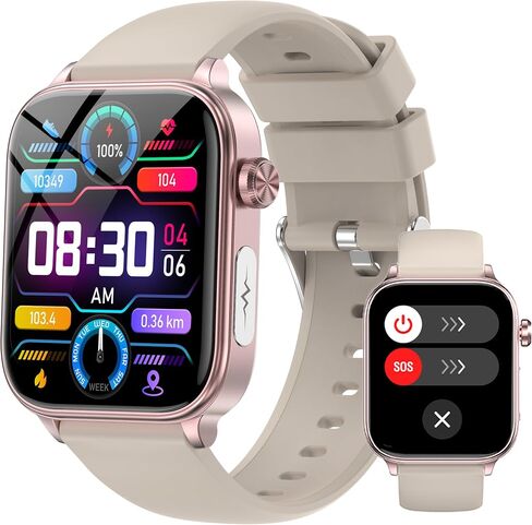 ساعة ذكية للنساء الرجال (الإجابة/الاتصال الهاتفي) 1.96 "IPS Smartwatch ، 24/7 معدل ضربات القلب/أكسجين الدم/ضغط الدم/مراقبة النوم ، تكوين الدم والجسم ، 100+ أوضاع الرياضة تعقب اللياقة البدنية (الأزرق) in Kuwait