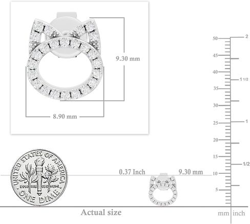 Dazzlingrock Collection 0.25 Ctw Natural Round White Diamond Kitty Cat Stud Earrings for Her in 925 Sterling Silver in Push Back in Kuwait