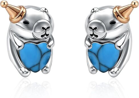 Capybara Gifts 925 Sterling Silver Capybara Stud Earrings Lovely Capybara Stuff Birthday Jewelry Gifts for Women Mother Wife Girlfriend in Saudi Arabia