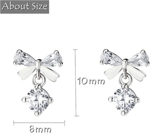 925 Sterling Silver Bow Drop Dangle Earrings,Bowknot Stud Earrings Ribbon Bow Studs for Women in Saudi Arabia
