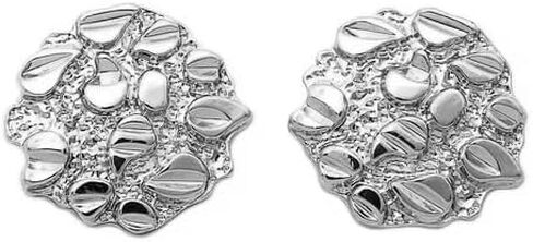 Unisex 925 Sterling Silver Plated Brass Nugget Cookie Round Circle Stud Fashion Earrings Earrings 10mm/12mm For Men, Women in Saudi Arabia