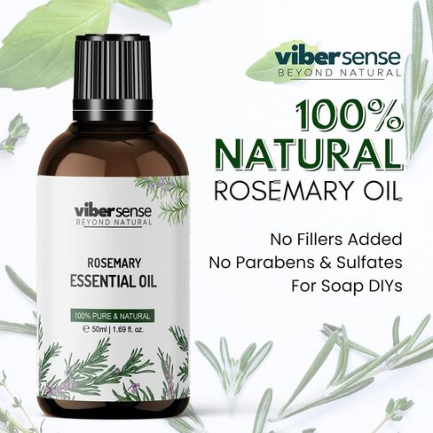 Rosemary Essential Oils for Hair Growth | 100% Pure & Natural Diffuser Oil for Hair, Skin, Aromatherapy & DIY Soap Making Scent | Premium Grade Paraben & Sulphate Free Essential Oil 1.69 FL. OZ. in Saudi Arabia