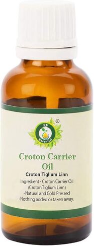 Croton Oil | Croton Tiglium Linn | for Skin | Moisturizes Skin | Anti-Aging | Reduces Scars | for Hair | for Digestion | for Body | Natural and Cold Pressed | 10ml | 0.338oz By R V Essential in Kuwait