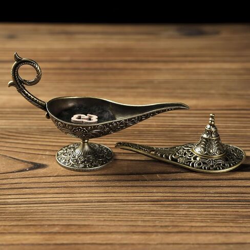Vintage Aladdin Genie Lamp Incense Holder - Retro Aromatherapy Stand, Home Decor for Yoga Meditation in Kuwait