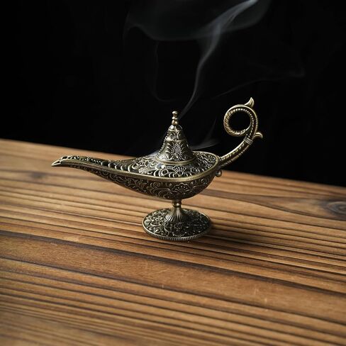 Vintage Aladdin Genie Lamp Incense Holder - Retro Aromatherapy Stand, Home Decor for Yoga Meditation in Kuwait