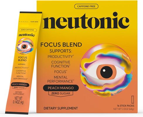 Neutonic Nootropic Focus Blend Powder | Watermelon Mint 16 Sticks | Caffeine Free, Zero Sugar | Support Memory, Mental Clarity, Cognitive Function | Boost Focus, Energy, Brain Health in Saudi Arabia