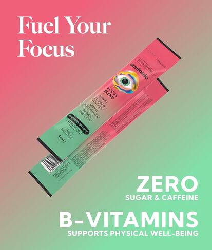 Neutonic Nootropic Focus Blend Powder | Watermelon Mint 16 Sticks | Caffeine Free, Zero Sugar | Support Memory, Mental Clarity, Cognitive Function | Boost Focus, Energy, Brain Health in Kuwait