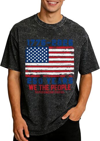 Custom4U Custom 250 Anniversary USA Shirt America 250th Merchandise Vintage 4th of July Patriotic Shirt Made in the USA in Saudi Arabia