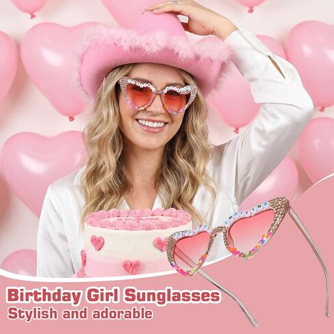 30 Flirty Thriving Birthday Glasses, Pink Heart-Shaped Sunglasses, Funny 30th Birthday Party Accessories and Gifts for Women in Saudi Arabia
