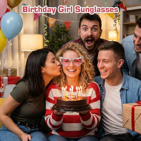 30 Flirty Thriving Birthday Glasses, Pink Heart-Shaped Sunglasses, Funny 30th Birthday Party Accessories and Gifts for Women in Saudi Arabia