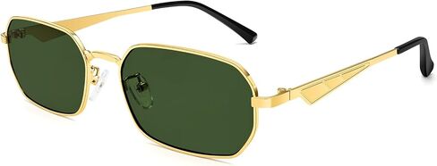 Dollger Retro Rectangle Sunglasses for Women Men Small Narrow Square Metal Frame UV400 Protection Hip Hop Sun Glasses in Kuwait