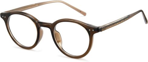 Cyxus 2-in-1 Clip On Polarized Sunglasses & Blue Light Blocking Glasses, Retro Round TR90 Acetate Computer Eyewear in Kuwait