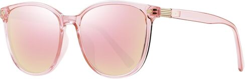 Polarized Sunglasses for Women Retro Square Frame with Colorful Mirrored Lenses for Everyday Commute Vacation Outfits in Kuwait