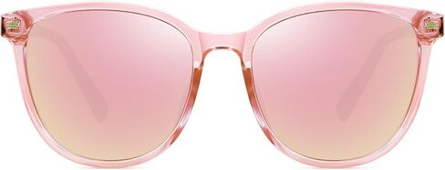 Polarized Sunglasses for Women Retro Square Frame with Colorful Mirrored Lenses for Everyday Commute Vacation Outfits in Kuwait