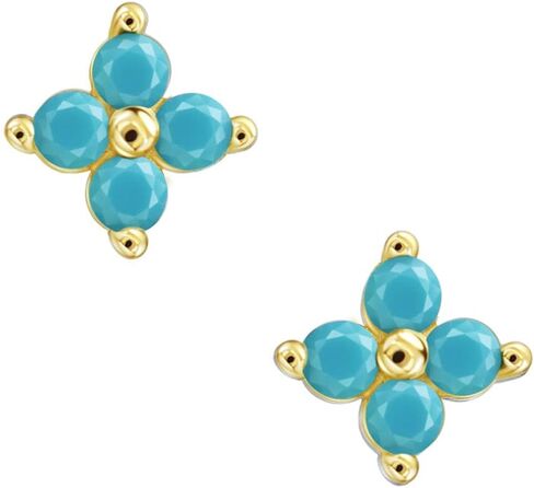 Michooyel Turquoise Women Stud Earrings 925 Sterling Silver Tiny Dainty Floral Stacking Earrings for Women in Kuwait