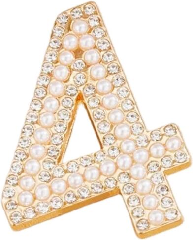 Personalized 0-9 Number Imitation Pearl Rhinestone Crystal Brooches Pin Tie Tacks for Clothes Suits Lucky Number for Women Dainty Elegant for Wedding Party Banquet Birthday in Kuwait