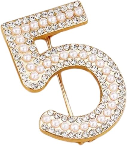 Personalized 0-9 Number Imitation Pearl Rhinestone Crystal Brooches Pin Tie Tacks for Clothes Suits Lucky Number for Women Dainty Elegant for Wedding Party Banquet Birthday in Kuwait