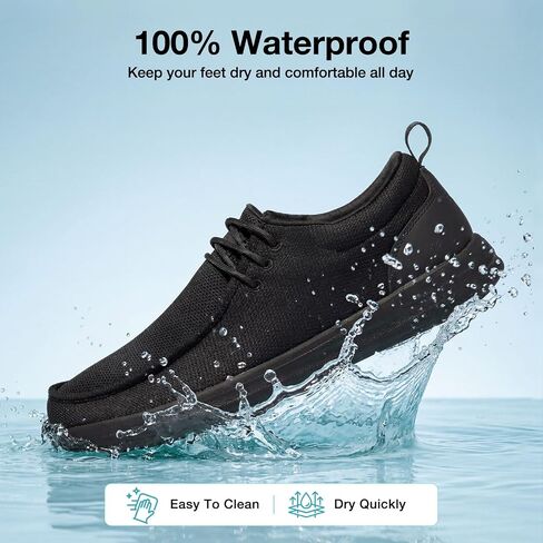 NINGO Non Slip Work Shoes for Men, Waterproof Slip Resistant Kitchen Chef Shoes Moc Toe, Lightweight Comfortable Slip On Loafers Zapatos Trabajo with Arch Support for Restaurant Food Service Walking in Saudi Arabia