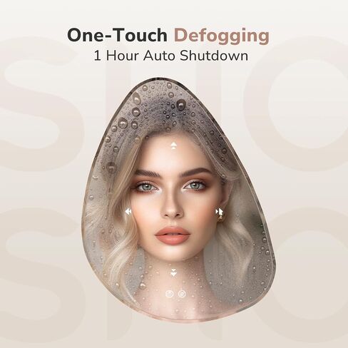 USHOWER Irregular LED Bathroom Mirror 26x32 - Asymmetrical Vanity Mirror with Backlit & Anti-Fog, 3 Color Temps & Dimmable Light for Makeup, Modern Wall Mounted Mirrors for Bathroom, Bedroom in Saudi Arabia