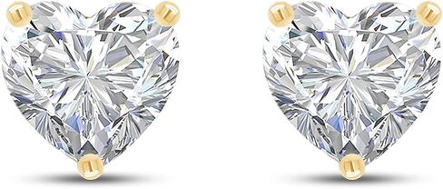 SAVEARTH DIAMONDS 1-2ct Heart Cut Moissanite Stud Earrings for Women Men, D Color VVS1 Clarity Brilliant Heart Shape Lab Created Moissanite Diamond Earrings in 14K Gold Over Sterling Silver in Kuwait