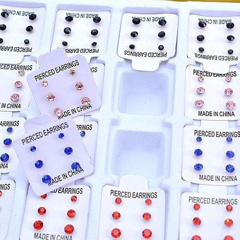 108 Pairs Studs Earrings Fashionable Ear Jewelry Fashion Ear Studs Crystal Texture Suitable for Various Occasion in Saudi Arabia