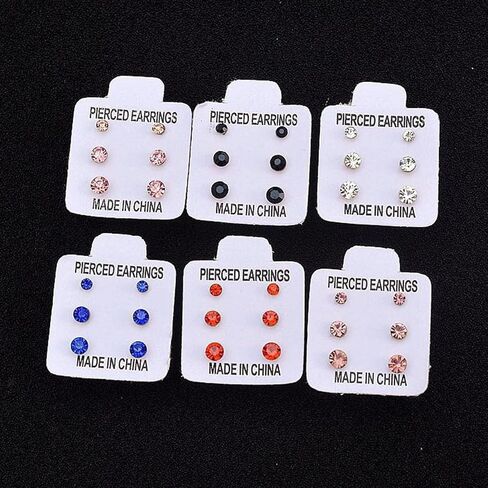 108 Pairs Studs Earrings Fashionable Ear Jewelry Fashion Ear Studs Crystal Texture Suitable for Various Occasion in Saudi Arabia