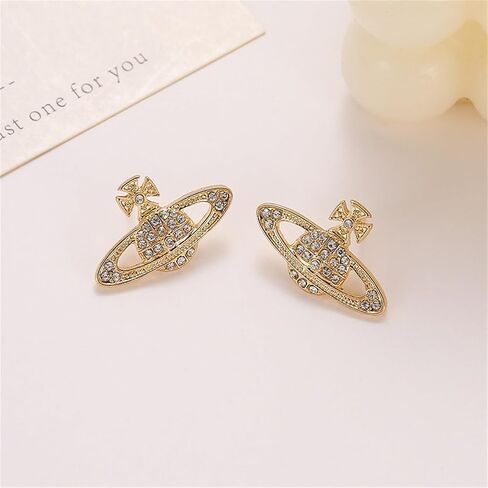 Saturn Earrings Set for Women 4Pcs Dainty Universe Galaxy Solar System Space Earrings Classic Planet Cubic Zircon Inlaid Saturn Jewelry Gifts in Kuwait