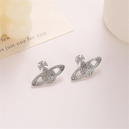 Saturn Earrings Set for Women 4Pcs Dainty Universe Galaxy Solar System Space Earrings Classic Planet Cubic Zircon Inlaid Saturn Jewelry Gifts in Kuwait