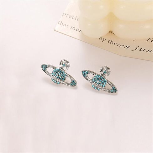 Saturn Earrings Set for Women 4Pcs Dainty Universe Galaxy Solar System Space Earrings Classic Planet Cubic Zircon Inlaid Saturn Jewelry Gifts in Kuwait