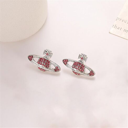 Saturn Earrings Set for Women 4Pcs Dainty Universe Galaxy Solar System Space Earrings Classic Planet Cubic Zircon Inlaid Saturn Jewelry Gifts in Kuwait