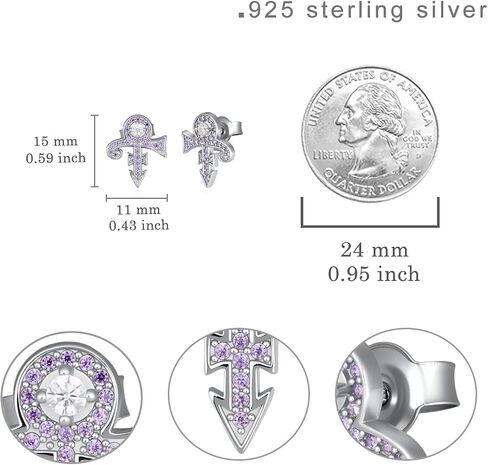 Prince Symbol Earrings 925 Sterling Silver Prince Symbol Jewelry Gifts for Women in Kuwait