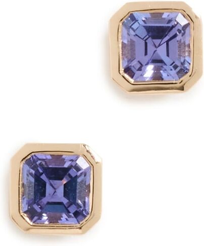 Women's Petite Asscher Studs, Iris, Purple, Gold, One Size in Saudi Arabia