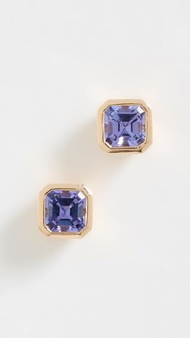 Women's Petite Asscher Studs, Iris, Purple, Gold, One Size in Saudi Arabia