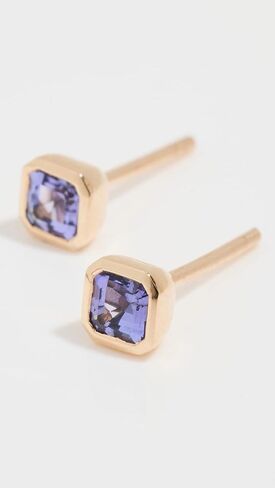 Women's Petite Asscher Studs, Iris, Purple, Gold, One Size in Saudi Arabia