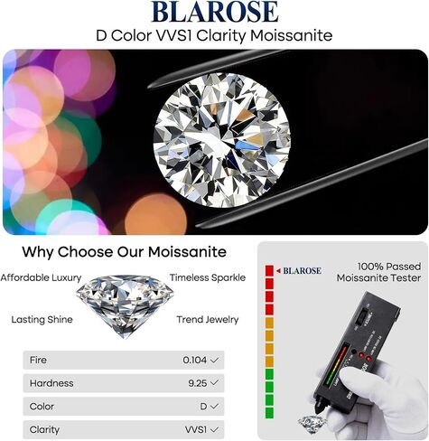 Moissanite Stud Earrings for Women Men, White Gold Plated 925 Sterling Silver D Color Lab Created Diamond Moissanite Earrings in Saudi Arabia