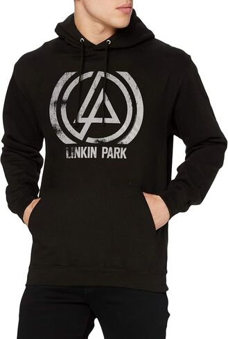 منتجات Rock Off المرخصة رسميًا من Linkin Park Hoodie بشعار فرقة متحدة المركز، بلوفر أسود رسمي للجنسين مقاس L in Kuwait