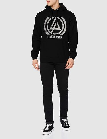 منتجات Rock Off المرخصة رسميًا من Linkin Park Hoodie بشعار فرقة متحدة المركز، بلوفر أسود رسمي للجنسين مقاس L in Kuwait